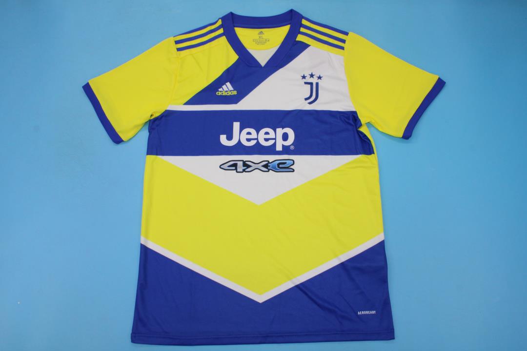 AAA Quality Juventus 21/22 Third Yellow/Blue Soccer Jersey